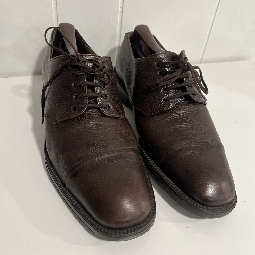Salvatore Ferragamo Gillo Oxfords Mens Leather Derby Dress Shoe Size 8D